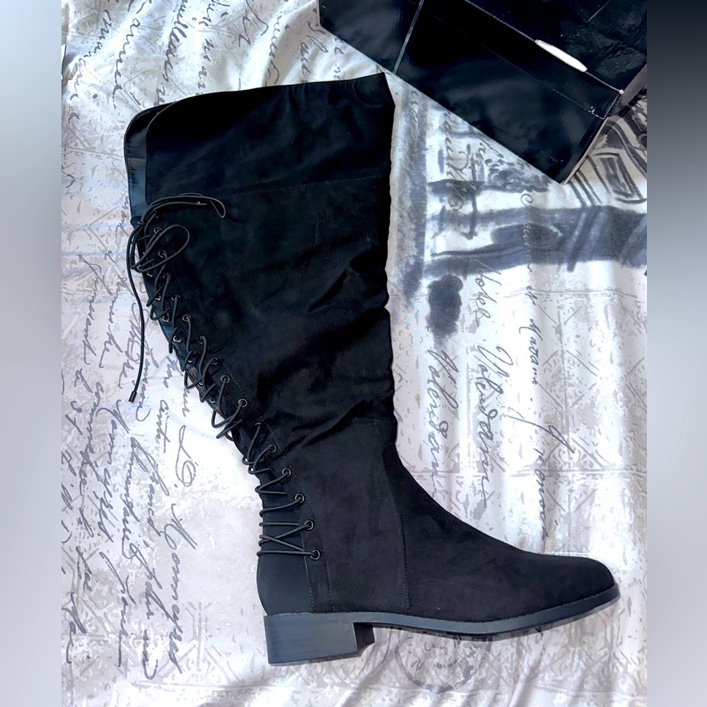 Wide Calf: Lace-Up Over The Knee Boot